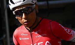 (FILES) In this file photo taken on June 29, 2022 Team Arkea Samsic's Colombian rider Nairo Quintana looks on before a training session, in Koge ,on June 29, 2022, ahead of the start of the 2022 edition of the Tour de France cycling race, in Copenhagen. - Team Arkea-Samsic team's Colombian rider Nairo Quintana was disqualified from the 2022 Tour de France cycling race, in which he had finished in overall sixth place, for a medical infraction, the International Cycling Union (UCI) announced on August 17, 2022. UCI reports that Quintana was disqualified for the use of banned susbtance tramadol, though it does not violate anti-doping regulations. (Photo by Marco BERTORELLO / AFP)