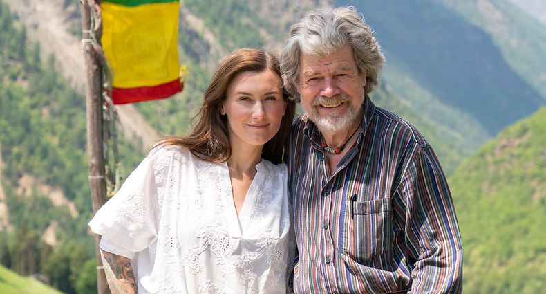 Reinhold Messner und Diane Schumacher auf Schloss Juval in Sud Tirol Foto Christophe Olinger Mai 2022