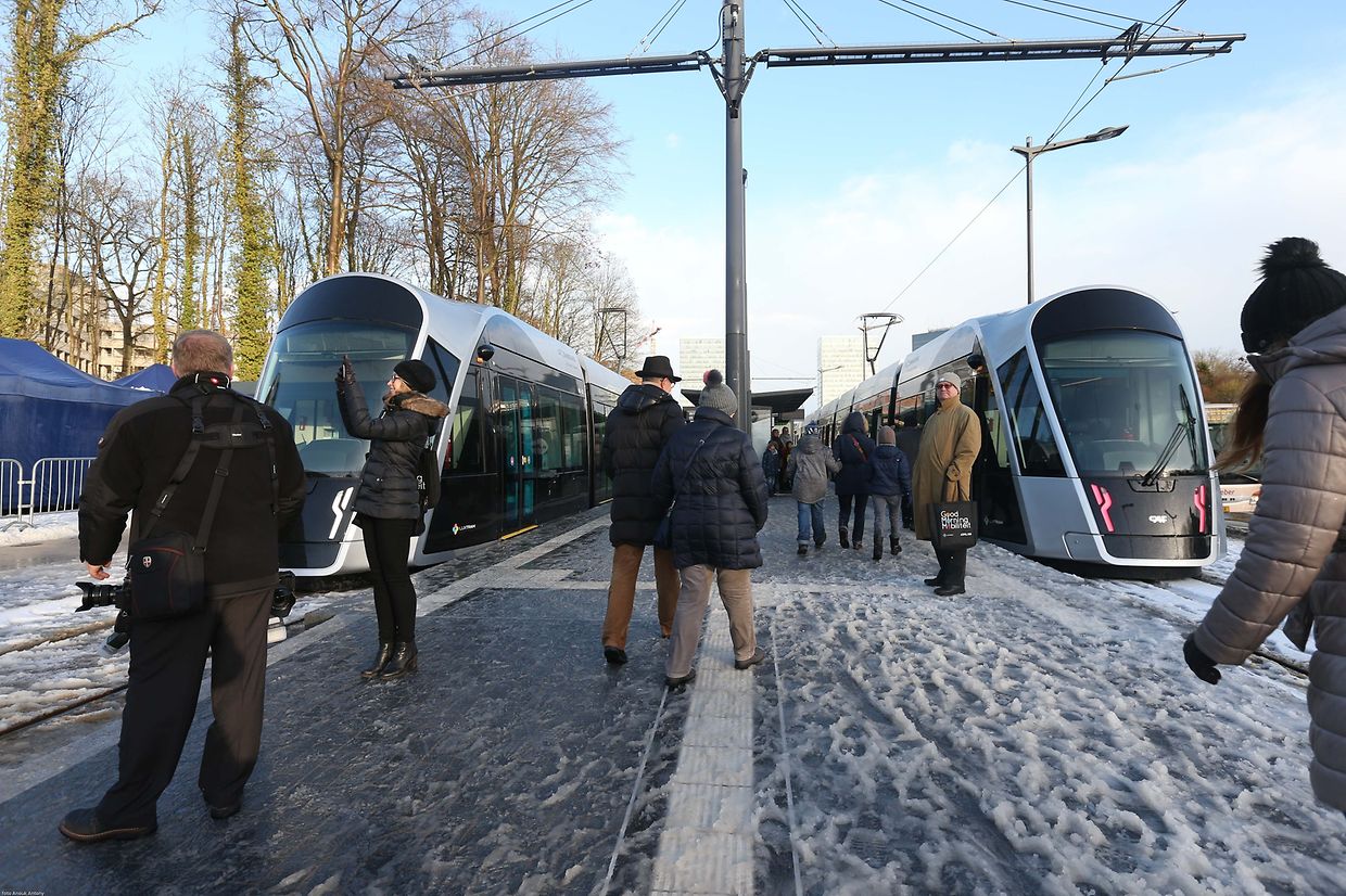 10.12.2017 Luxembourg, Kirchberg, Einweihung Tram, Tramsschienen, Mobilitéit , CFL, photo Anouk Antony