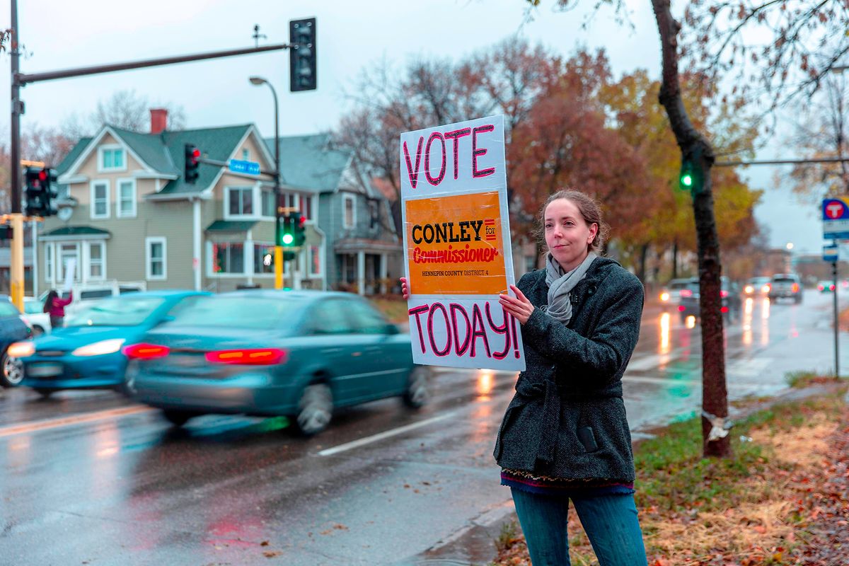 Bis zuletzt läuft der Wahlkampf, hier in Minneapolis. 
