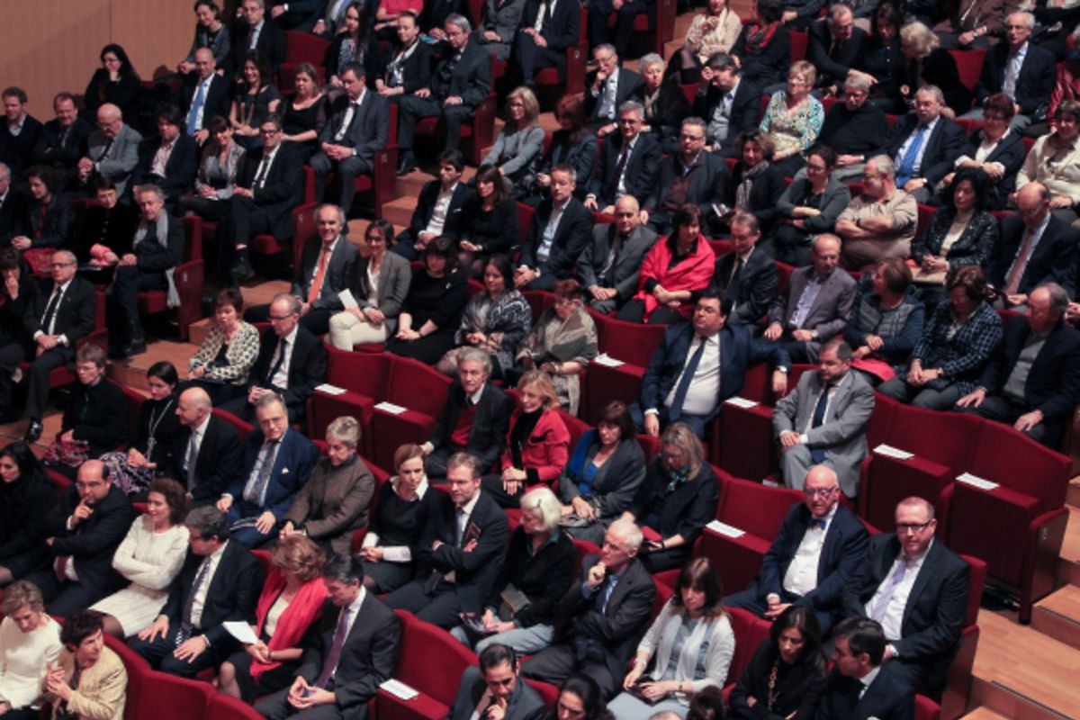 Feierliche Gedenkzeremonie in der Philharmonie für die Holocaust-Opfer.