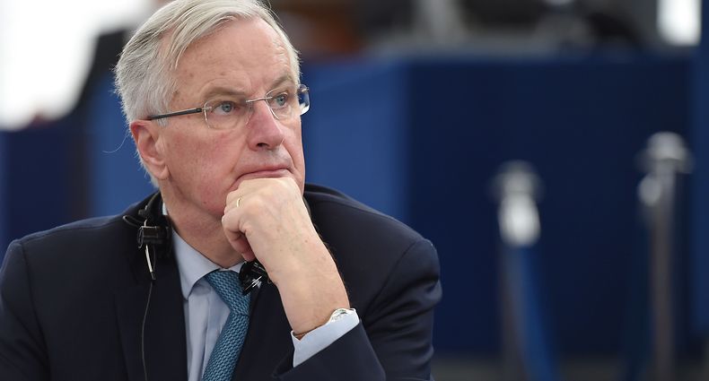 European Union's chief Brexit negotiator Michel Barnier reacts during a debate on the Britain�s withdrawal from the EU during a plenary session at the European Parliament on January 16, 2018 in Strasbourg, eastern France. (Photo by FREDERICK FLORIN / AFP)