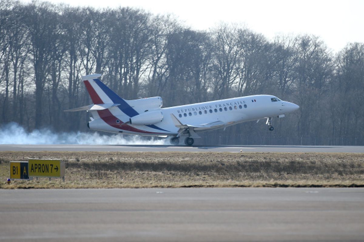 Le président français a atteri ce vendredi matin au Findel