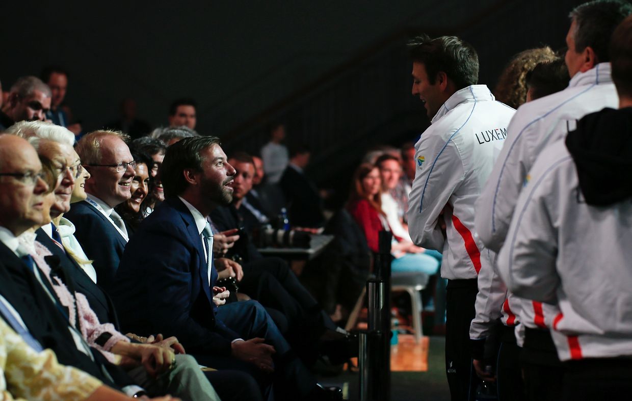 Einige Luxemburger Athleten nutzten die Gelegenheit für einen Smalltalk.