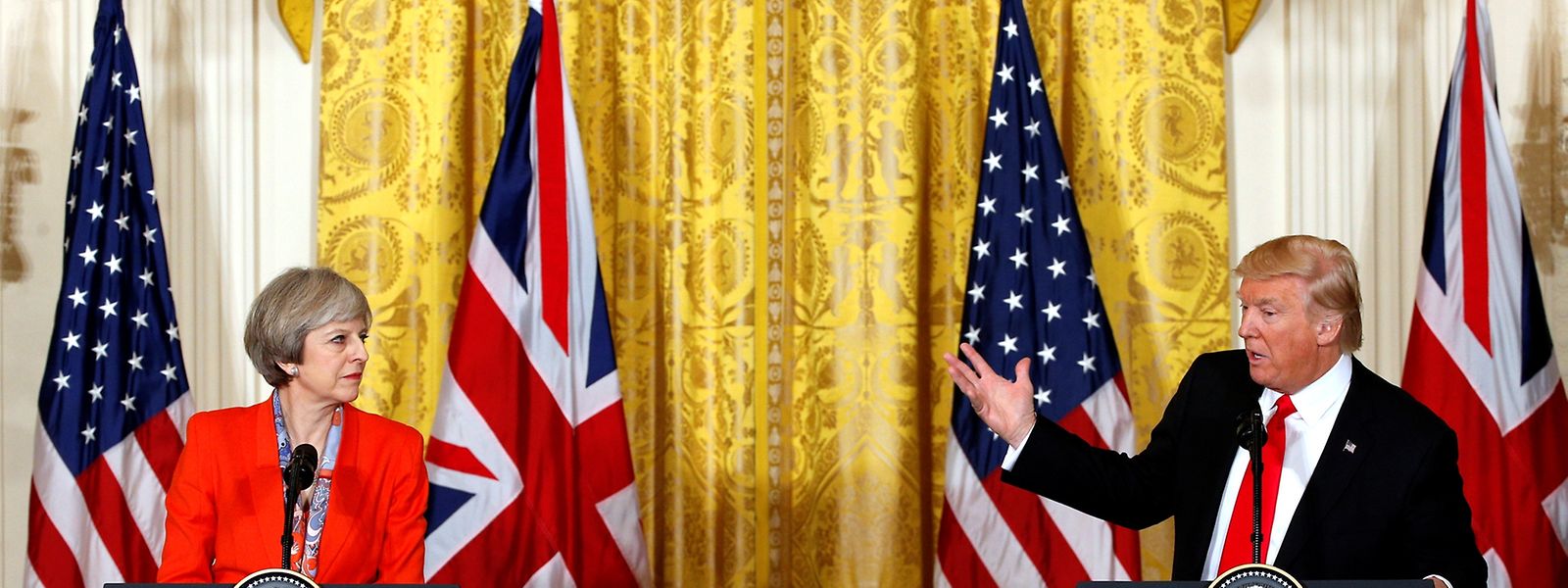 Theresa May e Donald Trump.