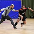 Bruno Duarte, en gris, gardien du Samba 7 ALSS Futsal Niederkorn, et José Vieira, FC Differdange 03 / Foto: Stéphane Guillaume