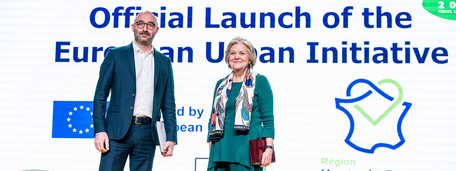 Daniel Leca, vice-président de la région Hauts-de-France, a lancé l'Initiative urbaine européenne en compagnie de la commissaire européenne Elisa Ferreira.