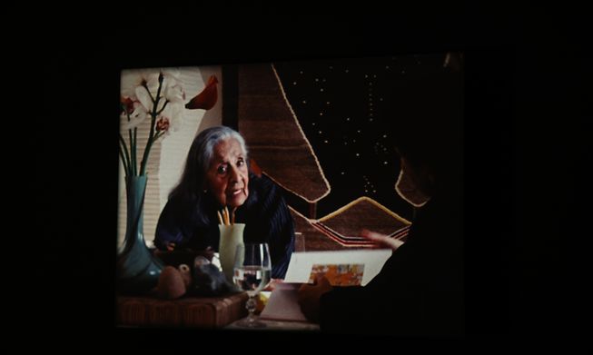 Luchita Hurtado in a still from "One Hundred and Fifty Years of Painting" - a film by Tacita Dean