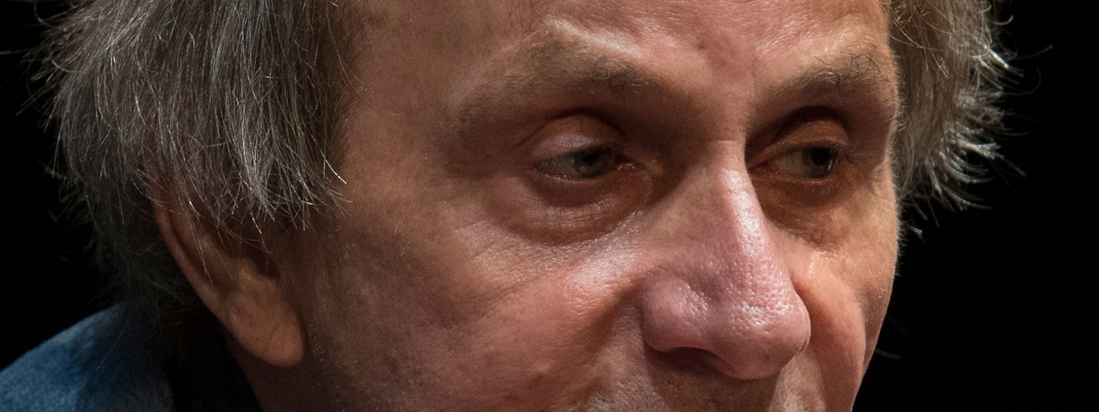 2017, Frankfurt/Main: Der französische Schriftsteller Michel Houellebecq las im Schauspiel Frankfurt anlässlich der Buchmesse.