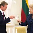 Visite d'Etat en Lituanie, S.A.R. le Grand-Duc avec Dalia Grybauskaite, Presidente de la Republique de Lituanie lors du diner de gala, a Vilnius le 26 Octobre 2017. Photo: Chris Karaba