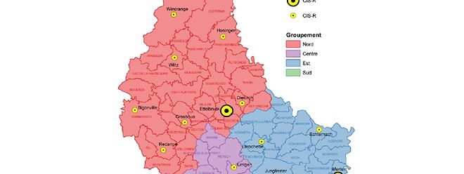 In jeder der vier neuen Regionen wird es ein Einsatzzentrum mit professionellen Feuerwehr- und Rettungskräften geben, so der "Projet de plan national d'organisation des services de secours“.