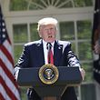 US President Donald Trump announces his decision on the Paris Climate Accords in the Rose Garden of the White House in Washington, DC, on June 1, 2017.      / AFP PHOTO / SAUL LOEB