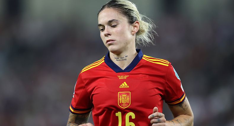 BRIGHTON, ENGLAND - JULY 20: Mapi Leon of Spain looks on during the UEFA Women's Euro England 2022 Quarter Final match between England and Spain at Brighton & Hove Community Stadium on July 20, 2022 in Brighton, England. (Photo by Naomi Baker/Getty Images)
