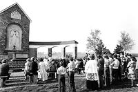 Peregrinagem ao santuário de Nossa Senhora de Fátima, em Wiltz, em 1976.