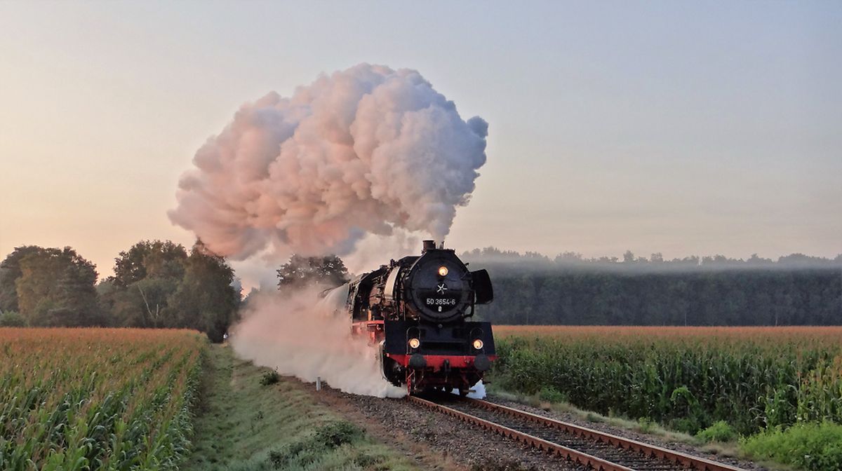 Journey through the countryside on an old steam train from Simpelveld to Schin op Geul