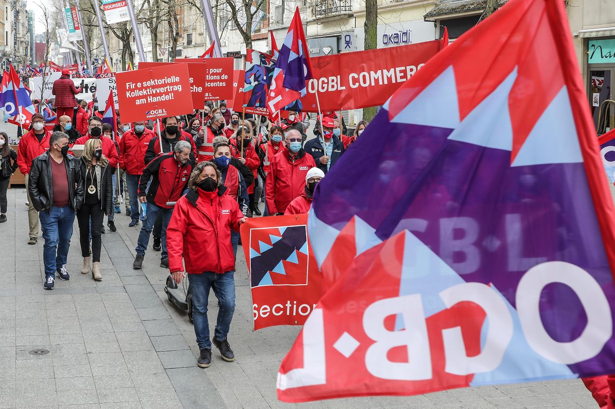 Der Demonstrationszug und die anschließende Protestkundgebung des OGBL in Esch/Alzette waren gut besucht.