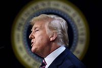 TOPSHOT - US President Donald Trump speaks during a summit on transforming mental health treatment to combat homelessness, violence and substance abuse at the White House campus on December 19, 2019 in Washington,DC. (Photo by Brendan Smialowski / AFP)