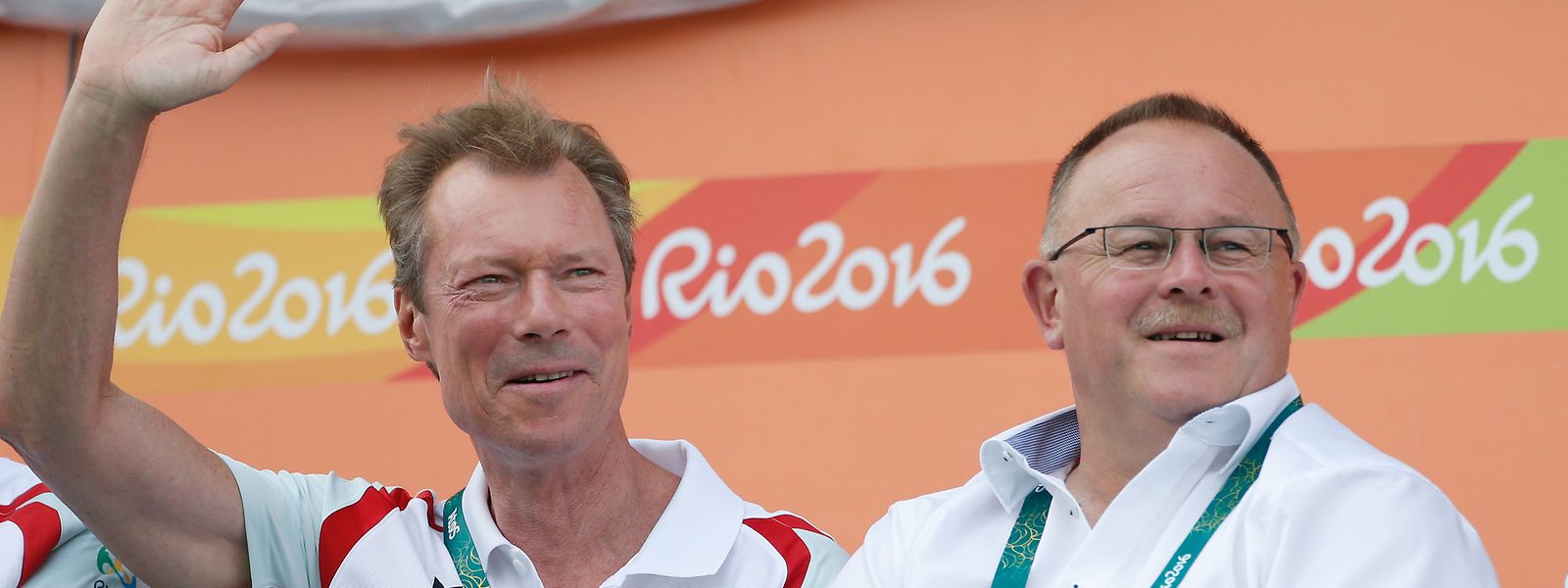 Olympia 2016: Grand-Duc Henri (l.) schaut sich an der Seite des damaligen Sportministers Romain Schneider das Tennismatch zwischen Gilles Muller und Jo-Wilfried Tsonga an.