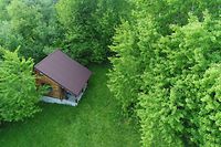 Aerial view of cabin