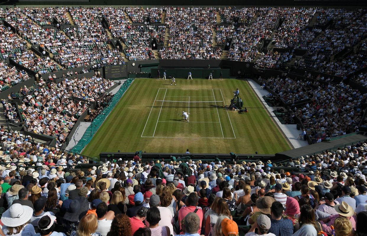 General view of Spain’s Rafael Nadal in action during his fourth round match against Luxembourg’s Gilles Muller 