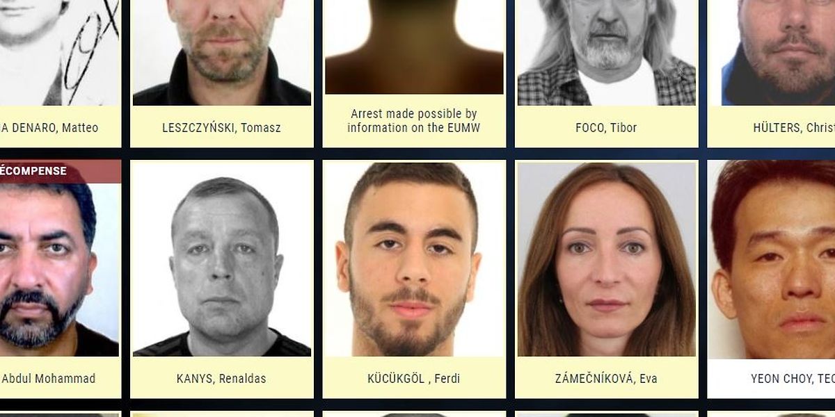 Actuellement, le site web «Europe's Most Wanted» recherche 62 fugitifs.