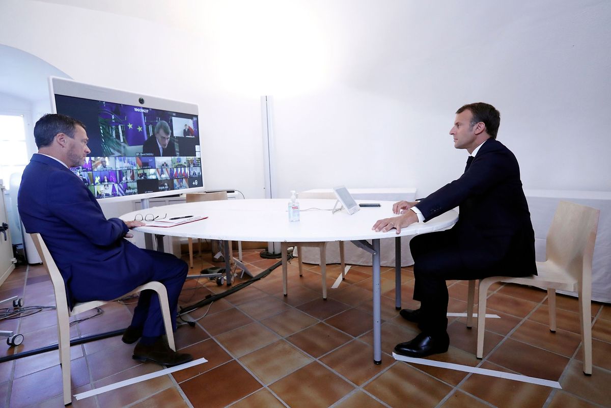 Der französische Präsident Macron nahm an dem virtuellen Belarus-Gipfel teil. 