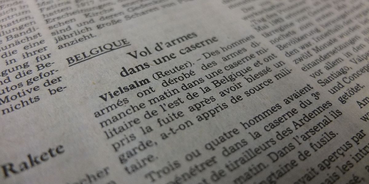 Als Kurzmeldung behandelte das „Luxemburger Wort“ den Überfall in Vielsalm am 14.5.1985.
