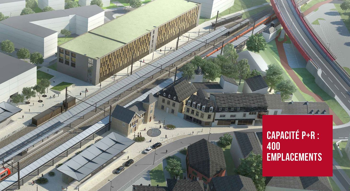 Parmi les chantiers de modernisation des gares, 17 millions d'euros seront consacrés au park and ride et à la gare de Mersch, en fonction en 2021