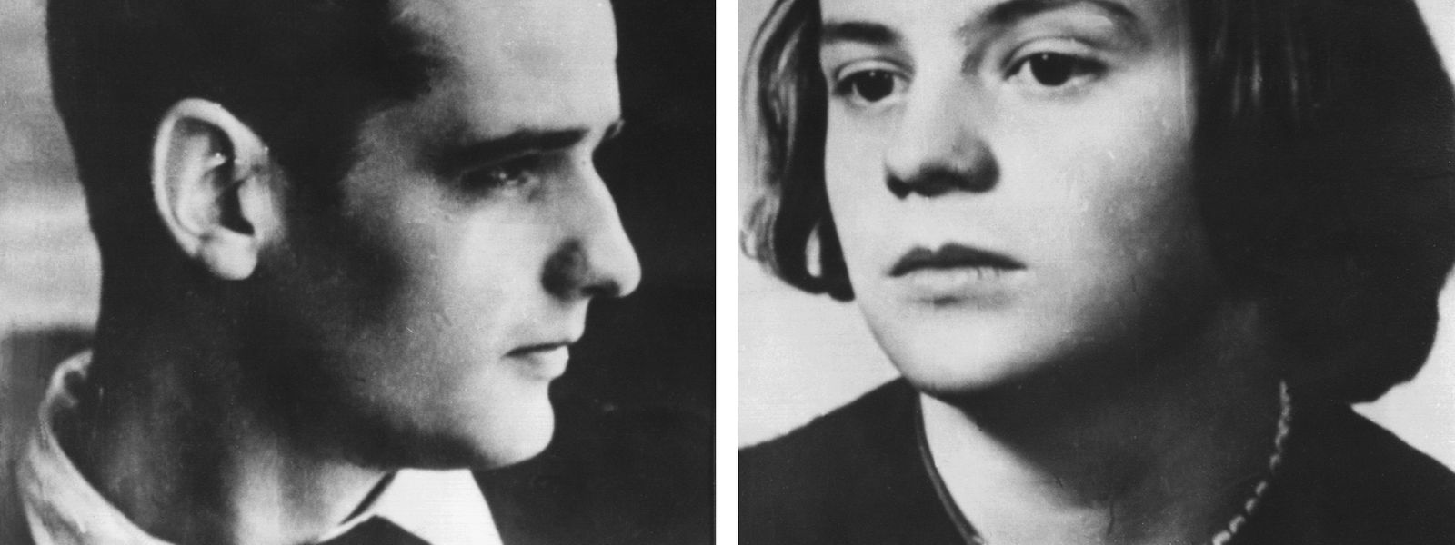 Hans und Sophie Scholl (undatierte Aufnahmen), Gründer bzw. Mitglieder der Widerstandsgruppe „Weiße Rose“ an der Münchner Universität, wurden nach einer Flugblattaktion gegen die Herrschaft des NS-Regimes verhaftet, vom Volksgerichtshof zum Tode verurteilt und am 22. Februar 1943 in München-Stadelheim hingerichtet.