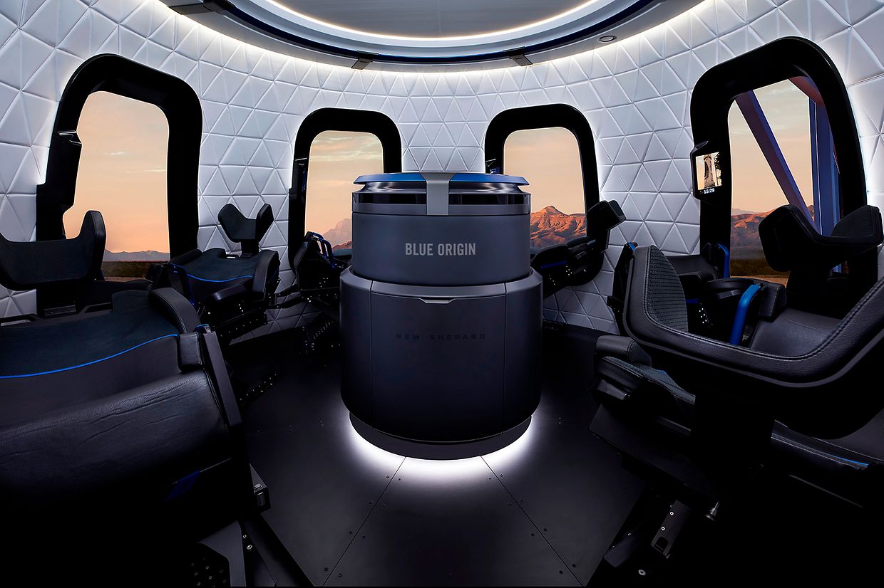 Voyage into space aboard the New Shepard. 