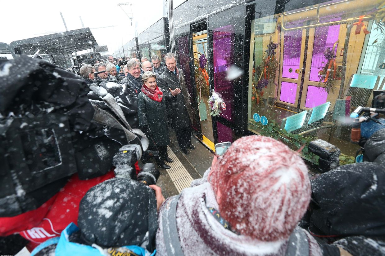 10.12.2017 Luxembourg, Kirchberg, Einweihung Tram, Tramsschienen, Mobilitéit photo Anouk Antony
