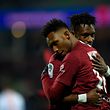 Metz' French Senegalese midfielder Opa N'Guette (L) celebrates with Metz' Ghanean defender John Boye after scoring during the French L1 football match between Metz (FC Metz) and Nimes (Nimes Olympique) at Saint Symphorien stadium in Longeville-les-Metz, eastern France, on March 7, 2020. (Photo by JEAN-CHRISTOPHE VERHAEGEN / AFP)