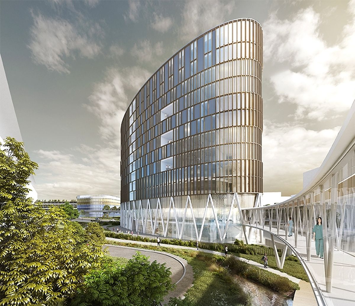 Das neue Ärztehaus das neben dem Südspidol entsteht.