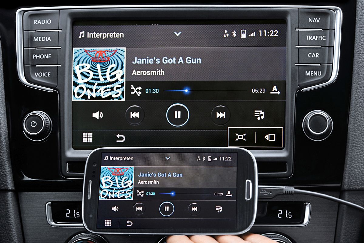 Aller guten Dinge: Bei Volkswagen gibt es neben Android Auto und Apple Carplay auch MirrorLink als Smartphone-Schnittstelle. 