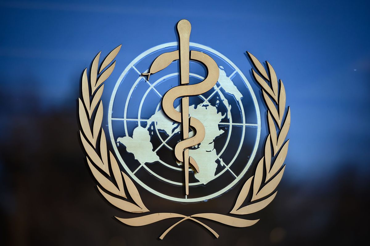 Das Logo der in Genf beheimateten Weltgesundheitsorganisation.