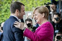 Bundeskanzlerin Angela Merkel 2017 mit dem französischen Präsidenten Emmanuel Macron.