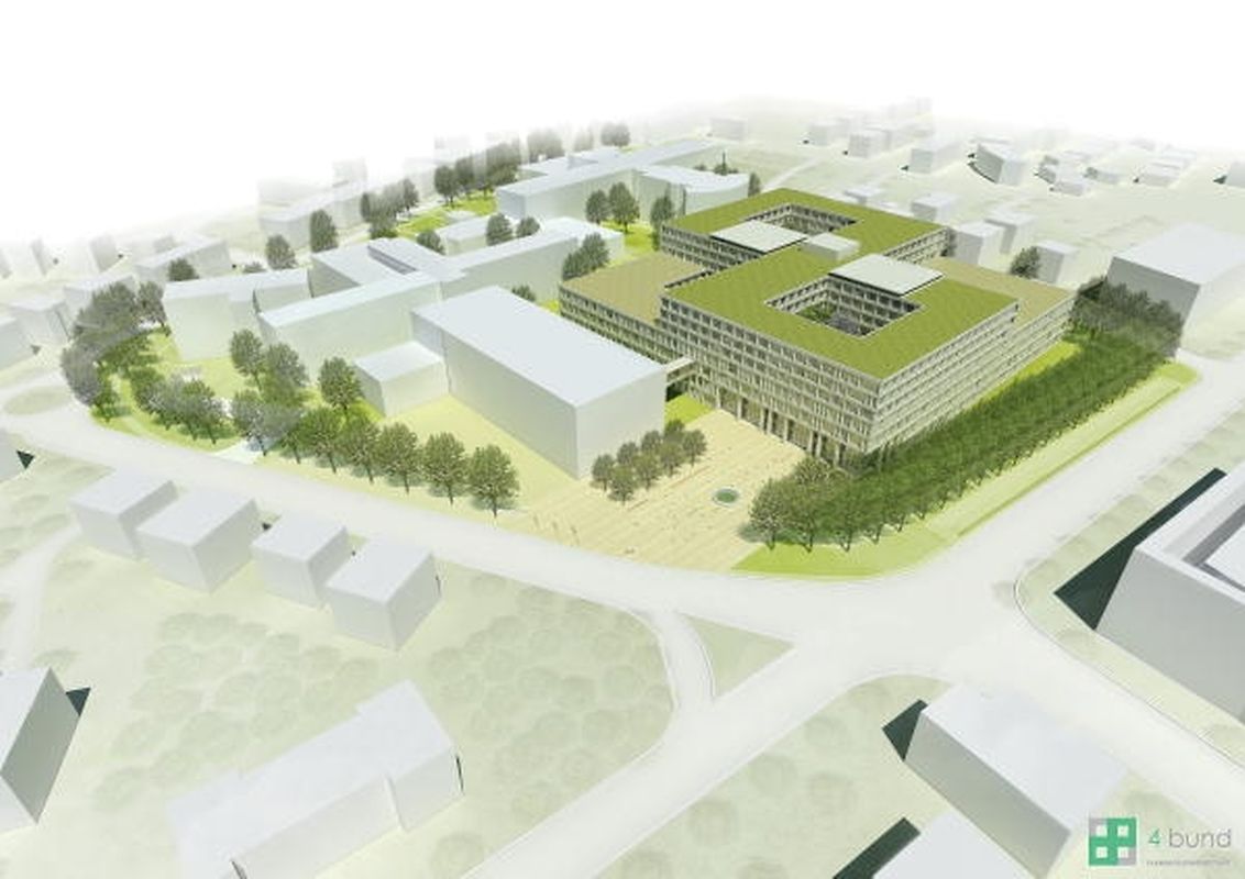 Das modulare und kompakte Gesundheitszentrum soll sich laut den Planern harmonisch in den urbanen Raum eingliedern.