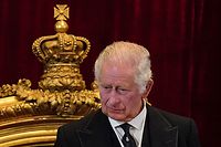 TOPSHOT - Britain's King Charles III speaks during a meeting of the Accession Council inside St James's Palace in London on September 10, 2022, to proclaim Charles as the new King. - Britain's Charles III was officially proclaimed King in a ceremony on Saturday, a day after he vowed in his first speech to mourning subjects that he would emulate his "darling mama", Queen Elizabeth II who died on September 8. (Photo by Jonathan Brady / POOL / AFP)