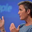 European Commissioner Margrethe Vestager gestures during a news conference on Ireland's tax dealings with Apple Inc at the European Commission in Brussels, Belgium August 30, 2016. REUTERS/Eric Vidal