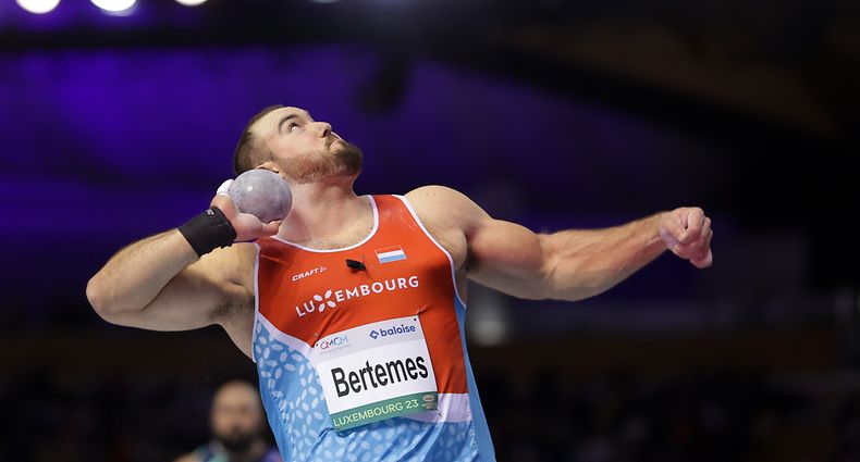 Bob Bertemes (Kugelstossen) / Leichtathletik Saison 2023 / 22.01.2023 / CMCM Indoor Meeting / d'Coque Arena, Luxemburg-Kirchberg / Foto: Ben Majerus
