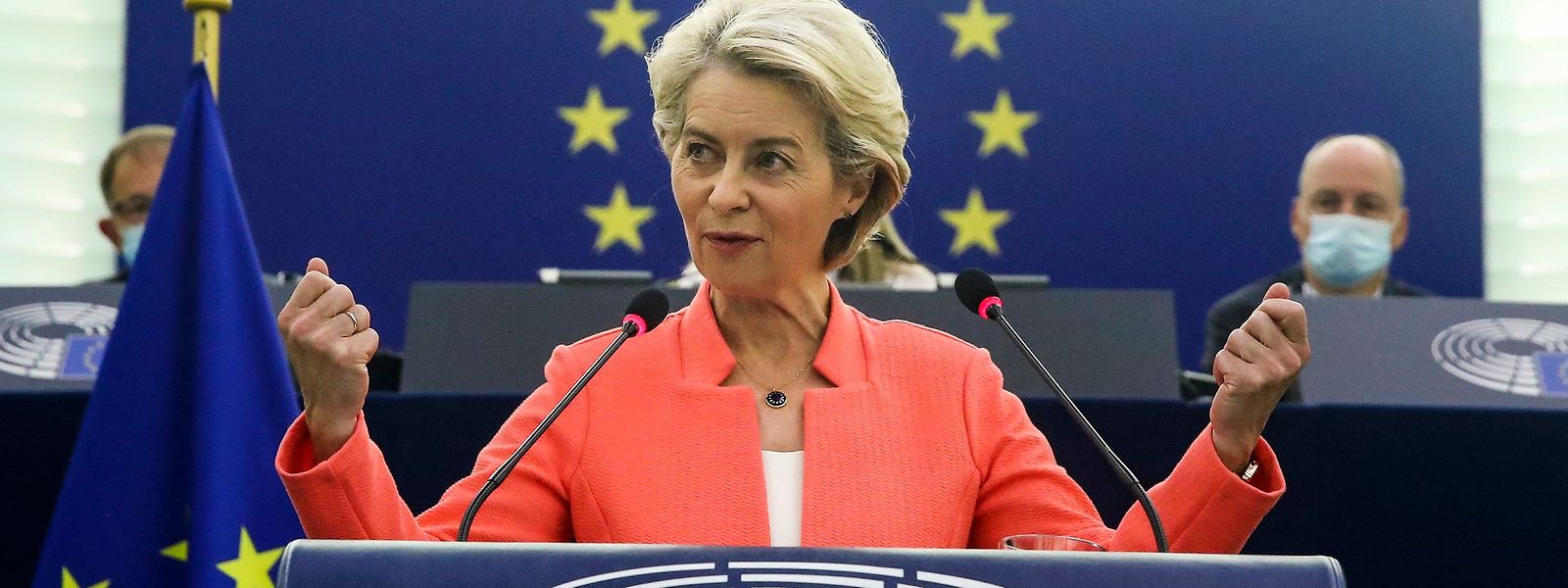 Kommissionschefin Ursula von der Leyen bei der Rede zur Lage der Union im Europaparlament.