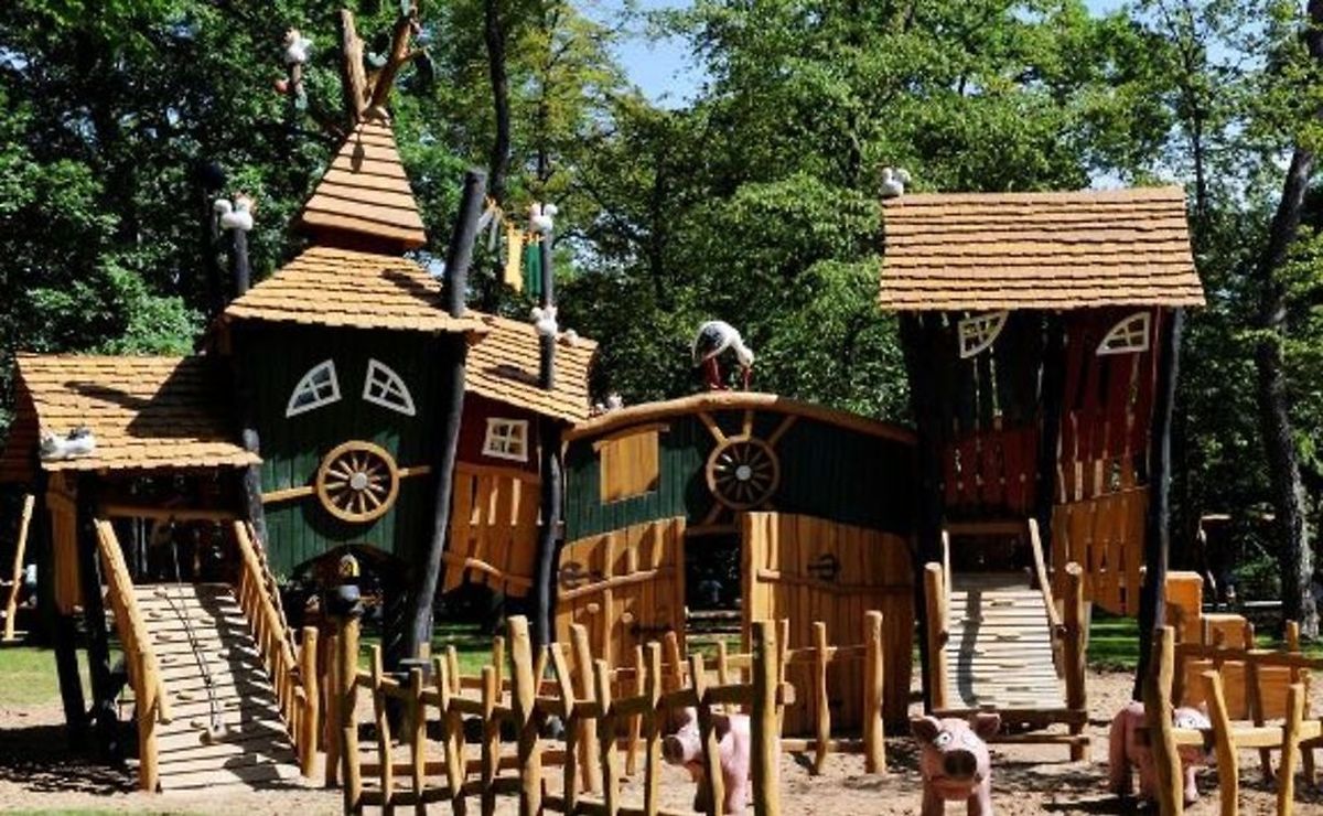 Farm-themed park complete with pigs, cows and chickens