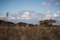 (FILES) This file photograph taken on September 25, 2022, shows a view of Mount Kilimanjaro seen from Kimana Sanctuary in Kajiado south sub county. - UNESCO warned that a third of the world's glaciers, including Kilimanjaro, Yellowstone and Mont-Perdu will disappear near 2050,"whatever way the climate scenario develops", and called to "drastically reduce CO2 emissions" to conserve the other two thirds, as this spring's IPCC report says ice and snow melting is one of the ten major threats caused by climate change. (Photo by Fredrik Lerneryd / AFP)