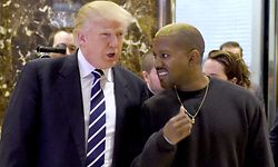 (FILES) In this file photo taken on December 13, 2016, singer Kanye West and President-elect Donald Trump arrive to speak with the press after their meetings at Trump Tower in New York. - The rapper and fashion designer Kanye West has suggested he will run for president and wants Donald Trump to be his running mate. Trump, for his part, brushed aside a recent meeting with West as of no significance. The artist, who goes by the name Ye, posted on November 24, 2022, a swirling symbol on his Twitter account with "Ye" and the number 24, apparently representing 2024, the year of the next US presidential election. (Photo by TIMOTHY A. CLARY / AFP)
