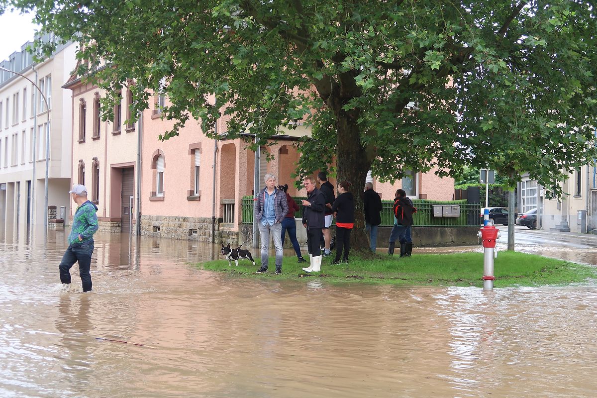 Le 15 juillet, la moitié de la vieille ville d'Echternach était sous l'eau, avec plus d'un mètre de hauteur par endroits.