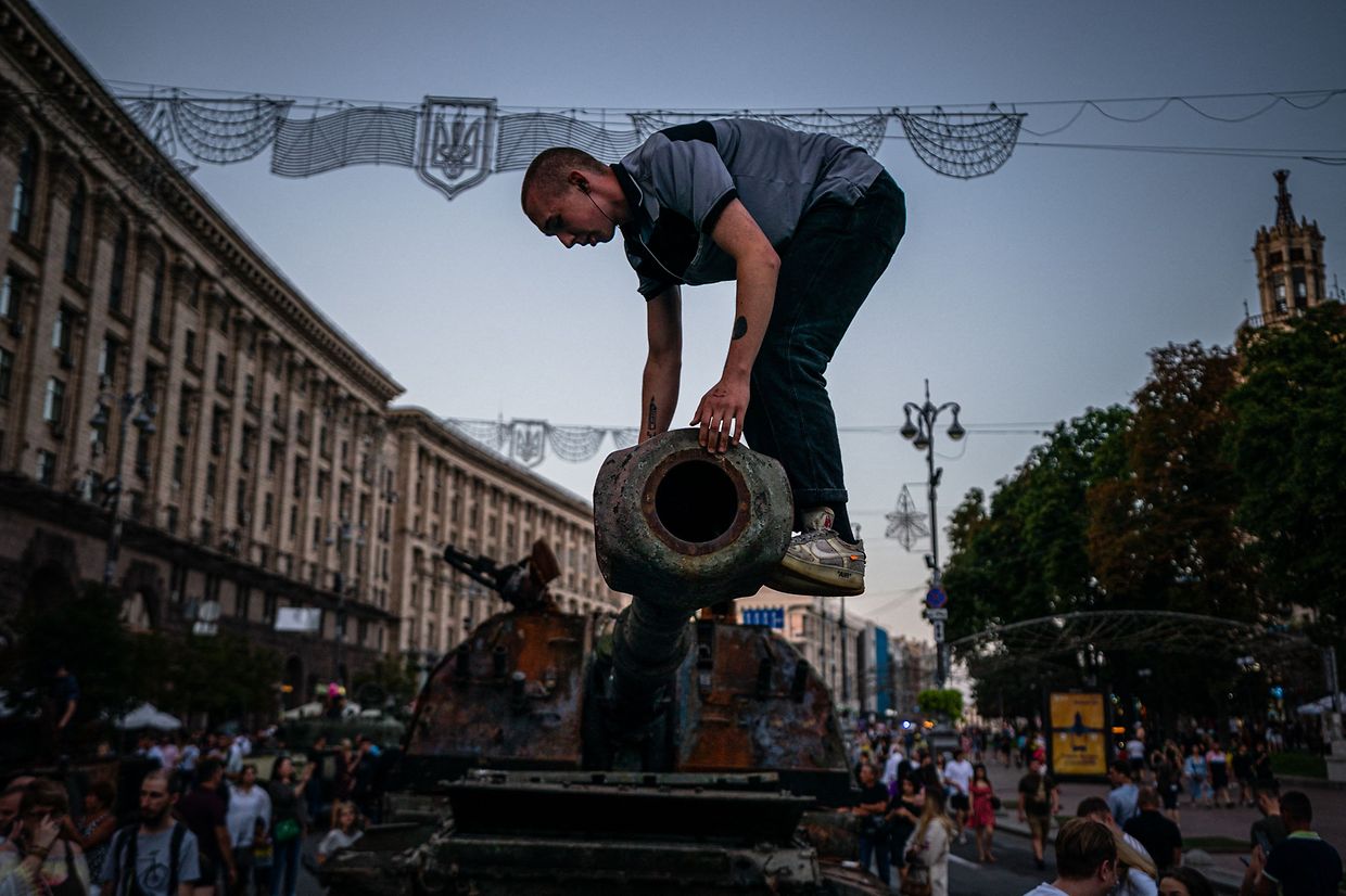 A Kiev, un musée de la guerre en plein air a été improvisé juste avant le jour de l'indépendance le 25 août.