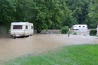 Lokales,Hochwasser,Überschwemmungen,Starkregen,Katastrophe. Mullerthal.Camping Cascade.Foto: Gerry Huberty/Luxemburger Wort