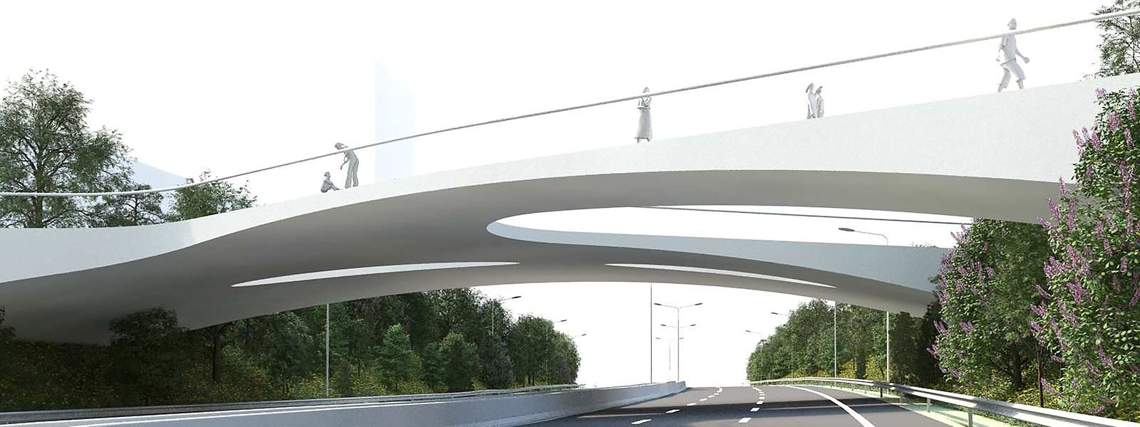 Über diese Brücke sollen künftig die Tram, Busse, Radfahrer und Fußgänger von Howald zum Ban de Gasperich kommen.  