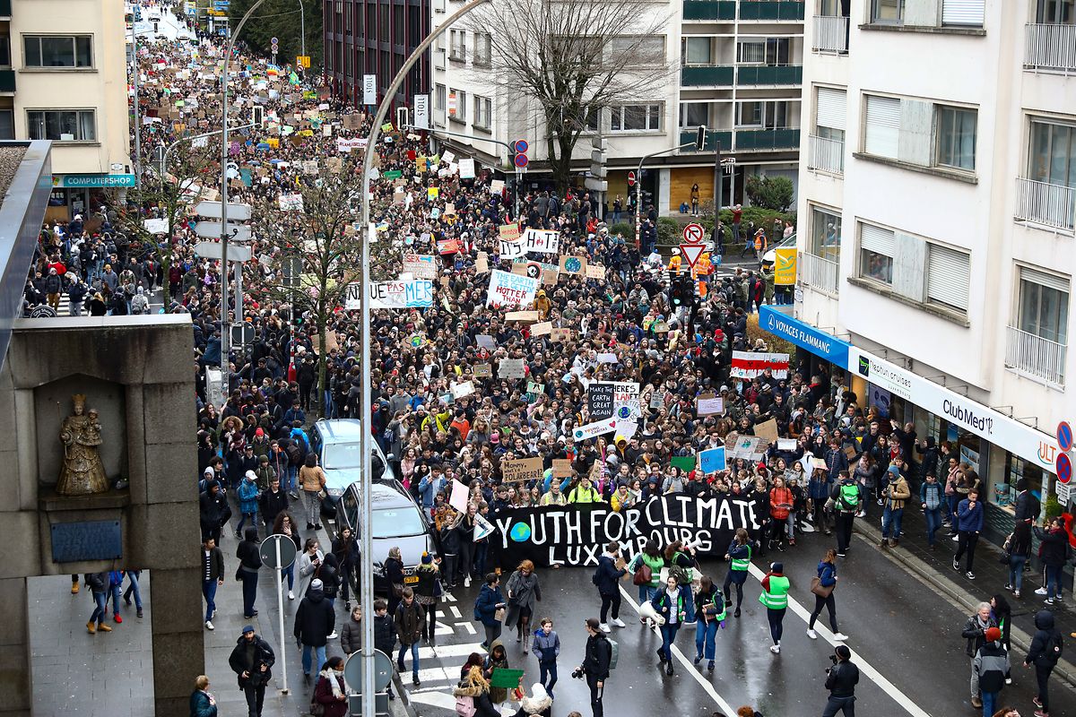Klimaprotest in der Stadt Luxemburg am 15. März 2019. 