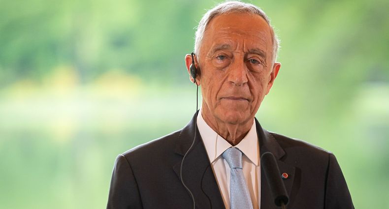 Portugal's President Marcelo Rebelo de Sousa looks on as he attends a press conference after a meeting between Presidents of Slovenia, Portugal and Germany in Brdo pri Kranju on May 30, 2021. (Photo by Jure Makovec / AFP)